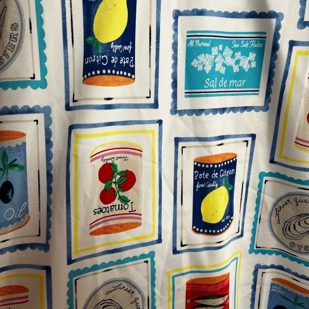 LOFT Summer Sardine Tomato Oyster Print Midi Skirt - Picture 2 of 7
